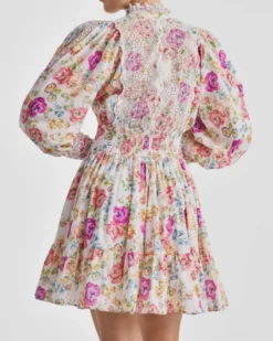 Cotton Slub Mini Dress Flora
