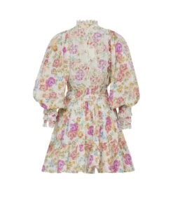 Cotton Slub Mini Dress Flora
