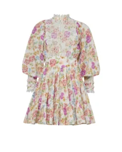 Cotton Slub Mini Dress Flora