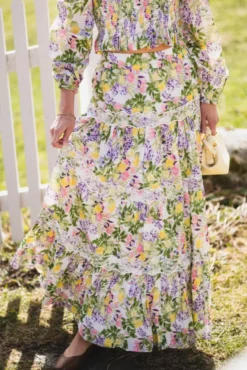 Cotton Slub Skirt Summer Lilacs
