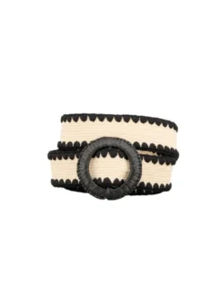 Crochet Slim Zia Belt Nature/Black