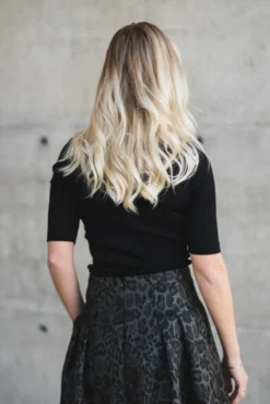 Dagna Lurex T-Shirt Black Glitter