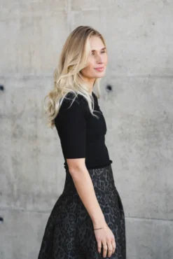 Dagna Lurex T-Shirt Black Glitter