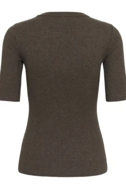 Dagna Melange T-Shirt Chocolate Brown