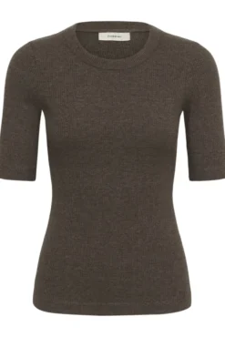 Dagna Melange T-Shirt Chocolate Brown