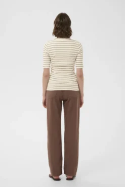 Dagna Striped T-Shirt Vanilla/Coffee Quartz Stripe