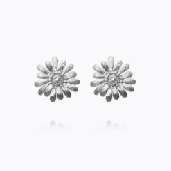 Daisy Earrings Rhodium Crystal