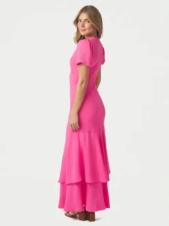 Dariah Structure Solid Dress Pink