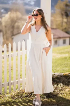 Daria SL V Dress Sand Melange