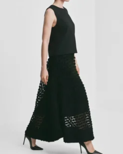 Decorated Maxi Skirt Black