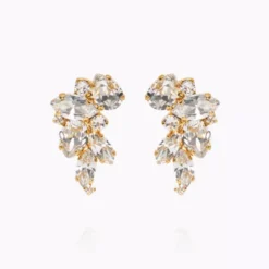 Demi Earrings Gold Crystal