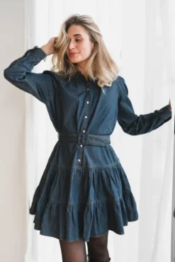 Denim Belt Dress French Blue