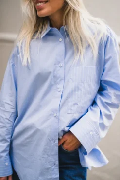 Derris Shirt Blue Iris Stripe Small