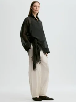 Derris Soft Organza Shirt Black