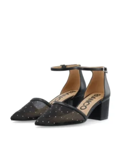 Devived Pump Mesh Black Rhinestone