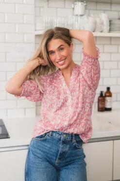 Diana Blurred Blouse Rose