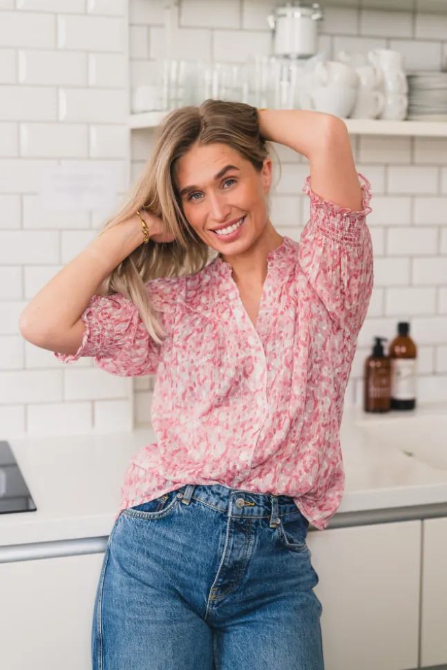 Diana Blurred Blouse Rose