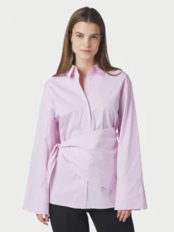 Dita Scarf Stripe Shirt Light Pink