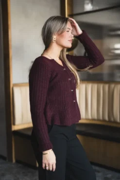 Dolly LS Knit Cardigan Port Royale