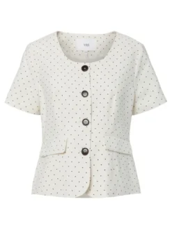 Dotly SS Blazer Star White W. Black Dots