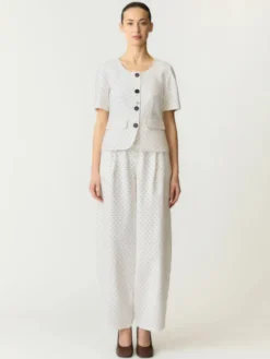 Dotly SS Blazer Star White W. Black Dots