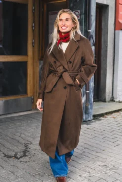 Double Breasted Coat Brown