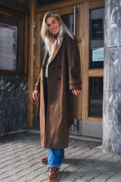 Double Breasted Coat Brown