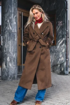 Double Breasted Coat Brown