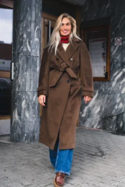 Double Breasted Coat Brown
