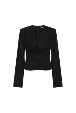 Draped Blouse Black