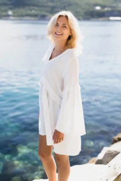 Eden Dress Linen White