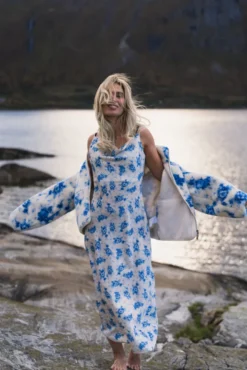 Eila Print Dress Ecru Mix