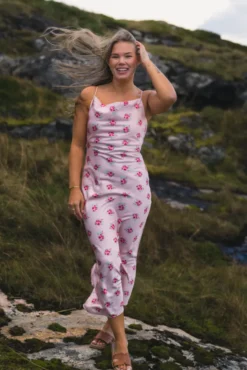 Eila Print Dress Light Pink Mix