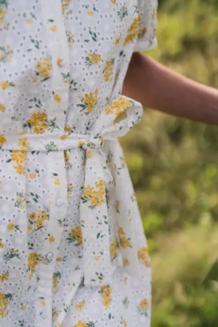 Eivor 2/4 Shirt Dress M Yellow Flower