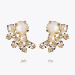 Electra Earrings Pearl Crystal