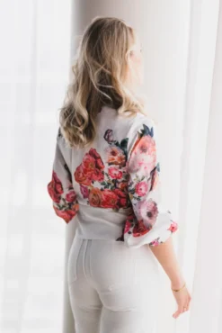 Elena Blouse Fiori Blanc