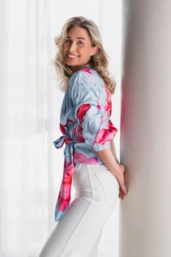 Elena Blouse Fuchsia Maxi Flower