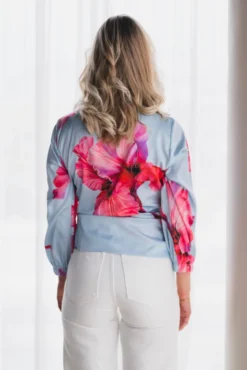 Elena Blouse Fuchsia Maxi Flower