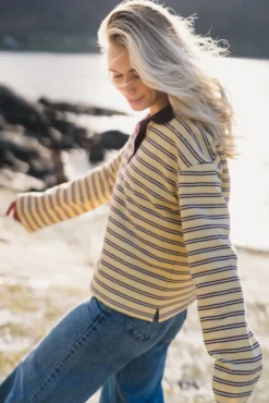 Elena Polo Light Yellow Stripe