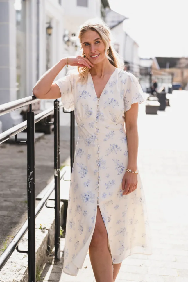 Eleni Delicate Flower Dress Creme