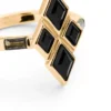 Eleven Signature Ring Gold Black Obsidian