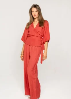 Elida Pant Candid Apple Linen