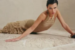 Elissa Halterneck Fringe Maxi Dress Sand