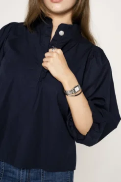 Ella Blouse Marine Poplin