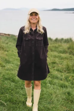 Ella Short Shirt Dress Black Coffee