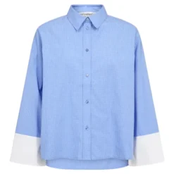 Elona Check Cuff Shirt Pale Blue