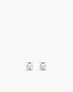 Emerald Studs Small Silver
