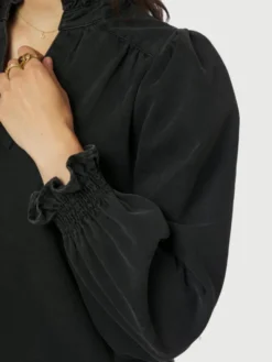 Emmeline Denim Blouse Black