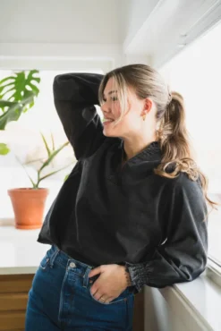 Emmeline Denim Blouse Black