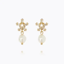 Emmy Earrings Gold Pearl/Crystal